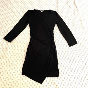 H&M Gathered Waist Black Mini Dress